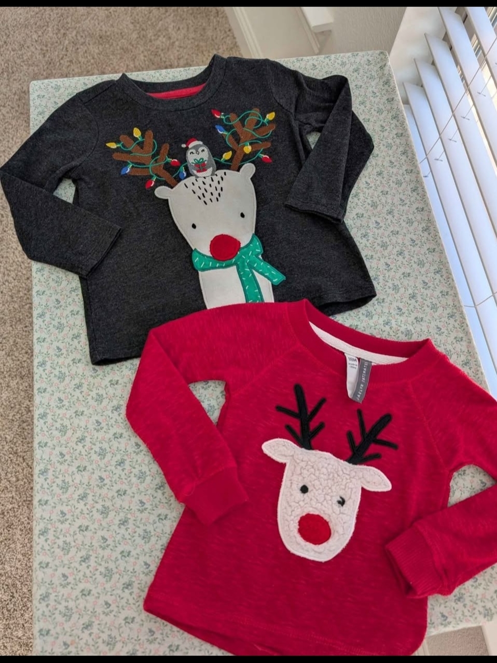 12 Mos Reindeer Christmas Tops